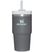 Splash-Resistant FlowState The Quencher H2.0 Flowstate Tumbler | Stanley Create D330L - Double-Wall Vacuum Insulated Travel Tumbler with Straw - Charcoal