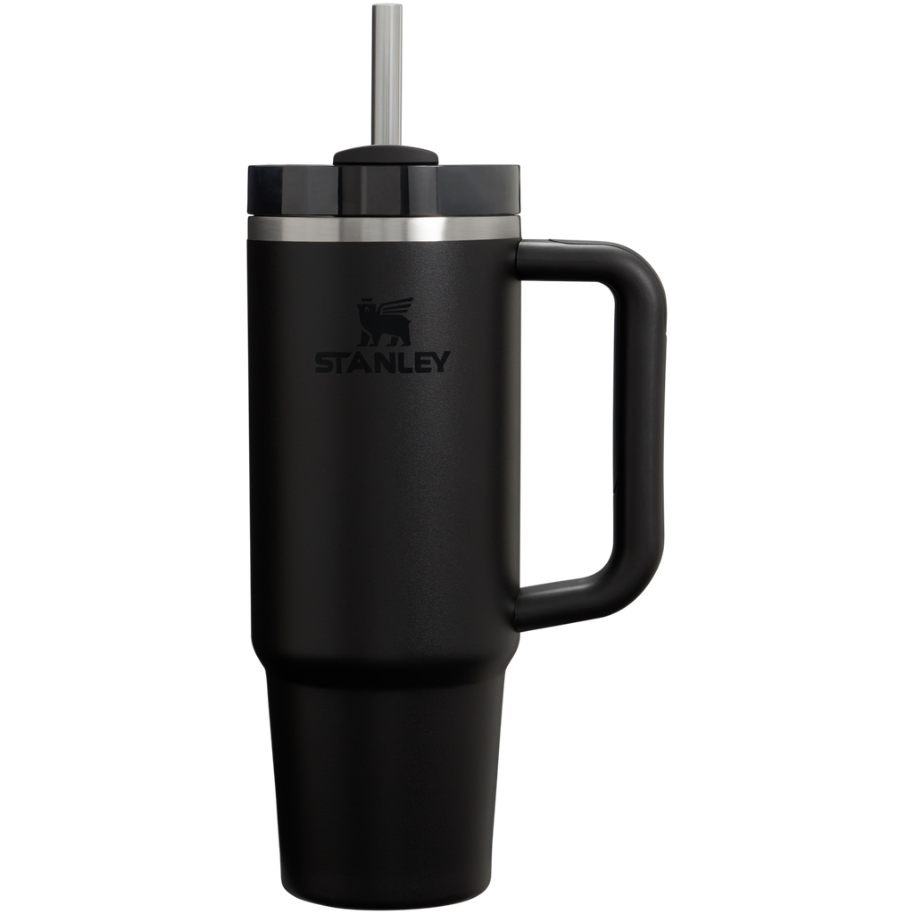 Car-Cup Friendly The Quencher H2.0 Flowstate Tumbler D051L - Premium Stainless Steel Straw Cup for All-Day Hydration - Black 2.0
