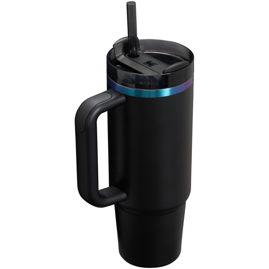 Splash-Resistant FlowState The Black Chroma Quencher H2.0 Flowstate Tumbler D107W - Double-Wall Vacuum Insulated Travel Tumbler with Straw Detail