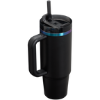 Splash-Resistant FlowState The Black Chroma Quencher H2.0 Flowstate Tumbler D107W - Double-Wall Vacuum Insulated Travel Tumbler with Straw Detail
