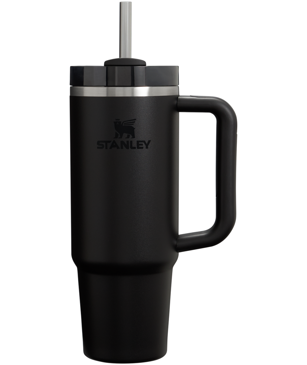 Splash-Resistant FlowState The Quencher H2.0 Flowstate Tumbler | Stanley Create D331C - Premium Stainless Steel Straw Cup for All-Day Hydration - Black 2.0
