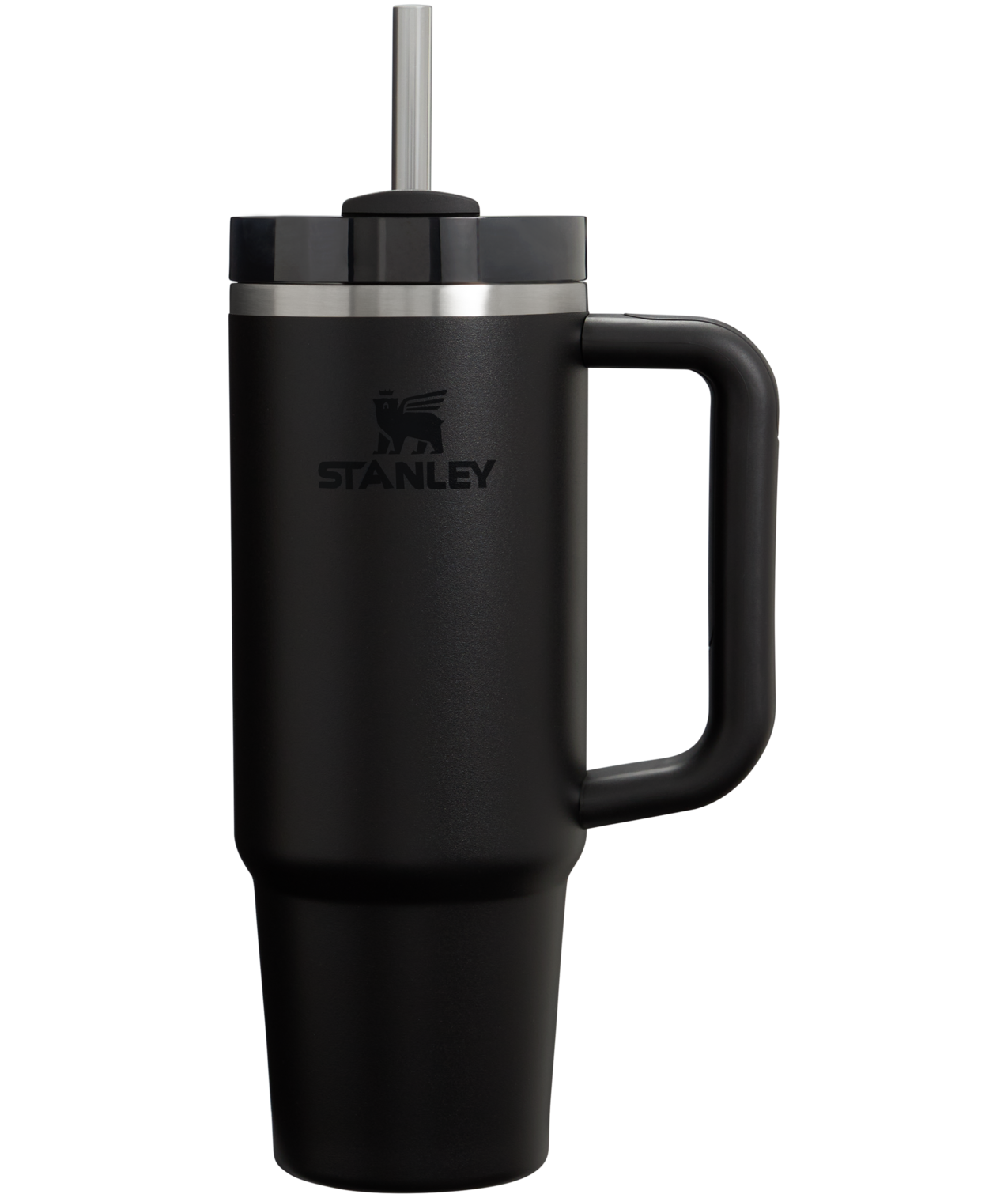Splash-Resistant FlowState The Quencher H2.0 Flowstate Tumbler | Stanley Create D331C - Premium Stainless Steel Straw Cup for All-Day Hydration - Black 2.0
