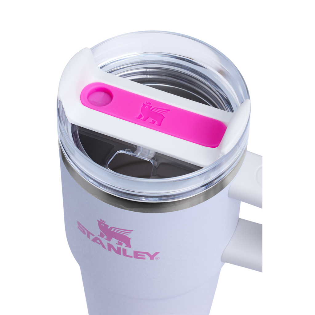 Large Capacity The Quencher H2.O Flowstate Tumbler with Handle | Stanley Create D309N - Double-Wall Vacuum Insulated Travel Tumbler with Straw Detail