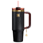 Splash-Resistant FlowState The Quencher Luxe H2.0 Flowstate Tumbler D171F - 40oz Large Capacity Car-Cup Friendly Quencher - Black Snakeskin