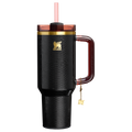 Car-Cup Friendly The Quencher Luxe H2.0 Flowstate Tumbler D170A - Premium Stainless Steel Straw Cup for All-Day Hydration - Black Snakeskin