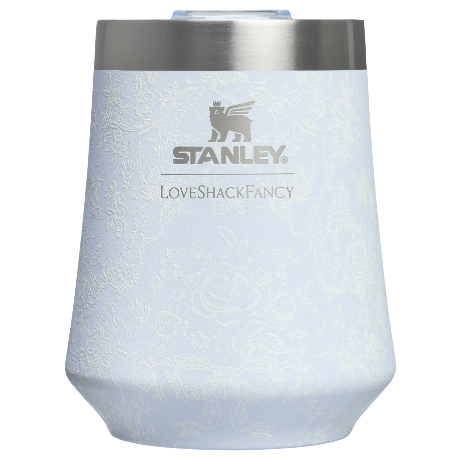 Flavor-Preserving Stanley 1913 x LoveShackFancy Holiday Reserve Wine Tumbler D367F - Elegant Stemless Vacuum Insulated Wine Tumbler - Baby Bow Pink Peppermint