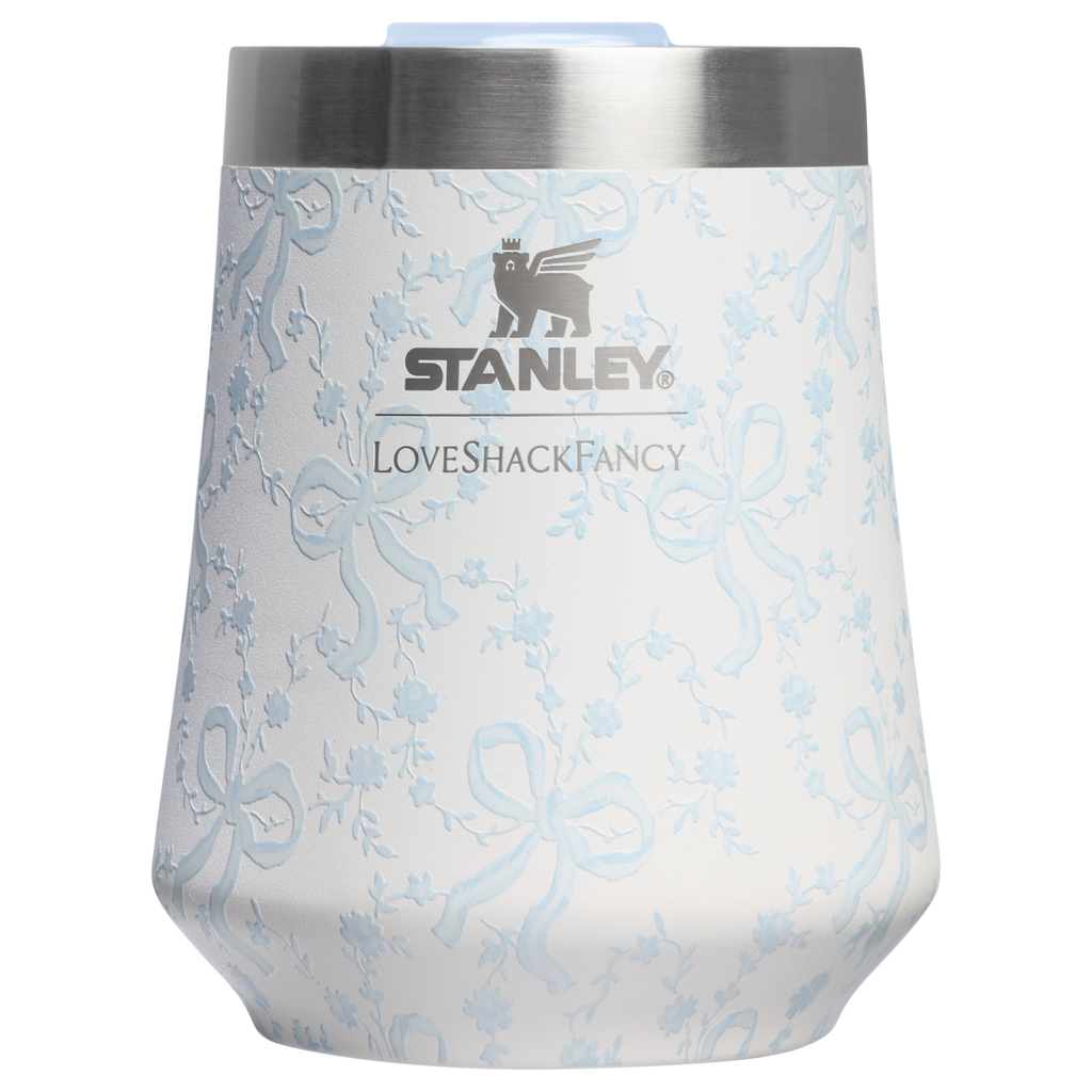Shatterproof Luxury Stanley 1913 x LoveShackFancy Holiday The Reserve Wine Tumbler Set | 2-pack D205C - Elegant Stemless Vacuum Insulated Wine Tumbler Detail
