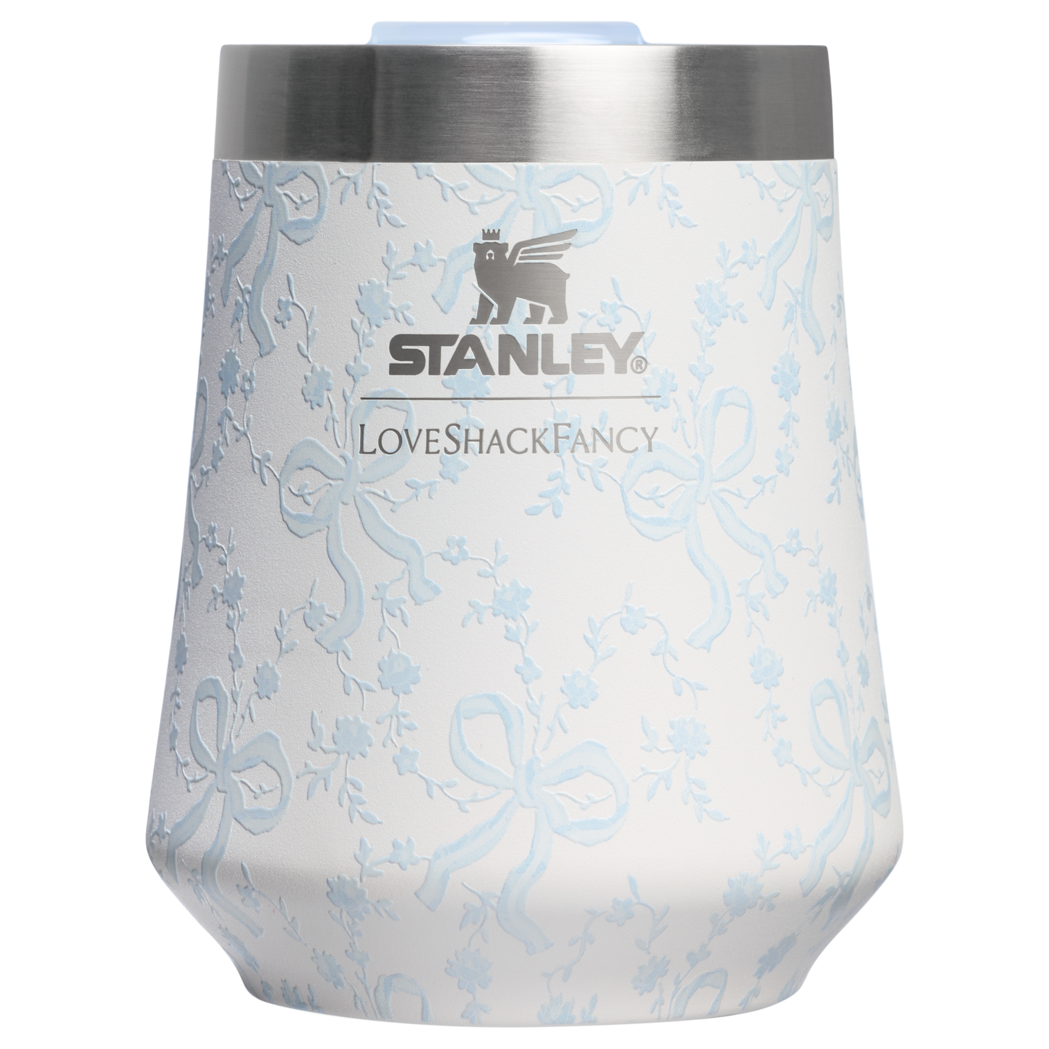 Shatterproof Luxury Stanley 1913 x LoveShackFancy Holiday The Reserve Wine Tumbler Set | 2-pack D205C - Elegant Stemless Vacuum Insulated Wine Tumbler Detail