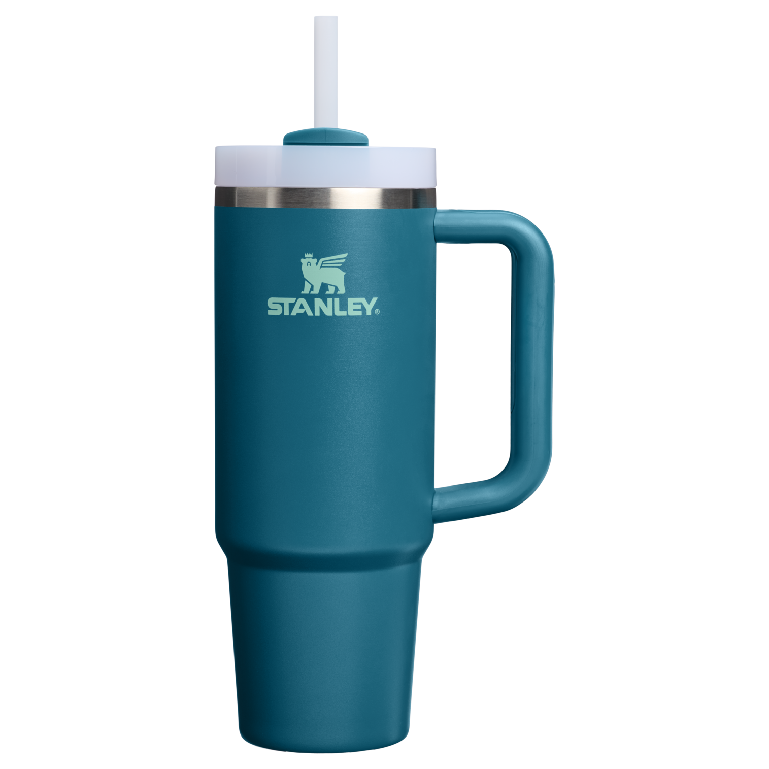 Splash-Resistant FlowState The Quencher H2.0 Flowstate Tumbler | Stanley Create D331C - Premium Stainless Steel Straw Cup for All-Day Hydration - Coastal Teal