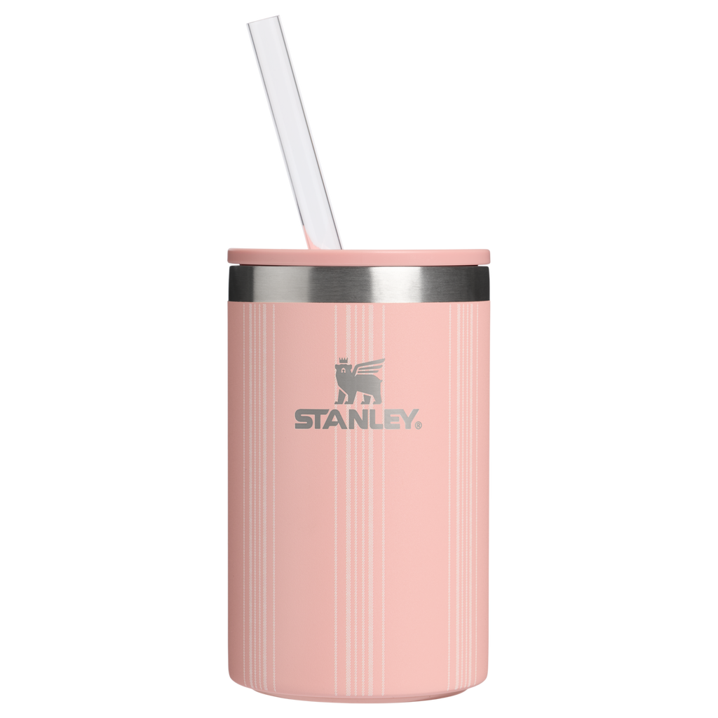 Heavy-Duty Tote The Everyday Can Cooler Cup D353P - Leak-Proof Insulated Mini Cooler Bag for Lunch - Peach Rose Picnic Stripe
