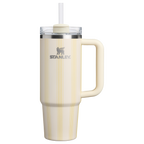 Splash-Resistant FlowState The Quencher H2.0 Flowstate Tumbler D343V - Double-Wall Vacuum Insulated Travel Tumbler with Straw - Cream Picnic Stripe