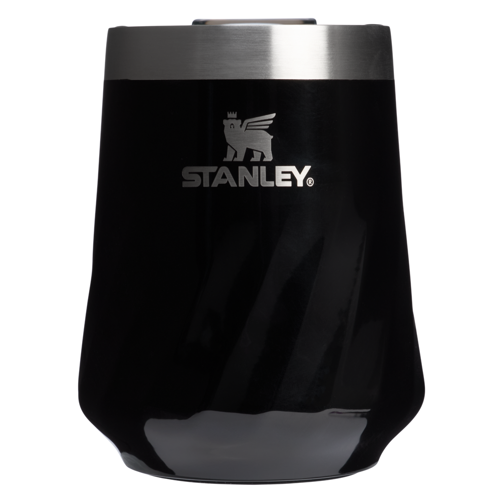 Shatterproof Luxury The Textured Reserve Wine Tumbler D141Z - Shatterproof Flavor-Preserving Cocktail Tumbler with Lid - Black Gloss
