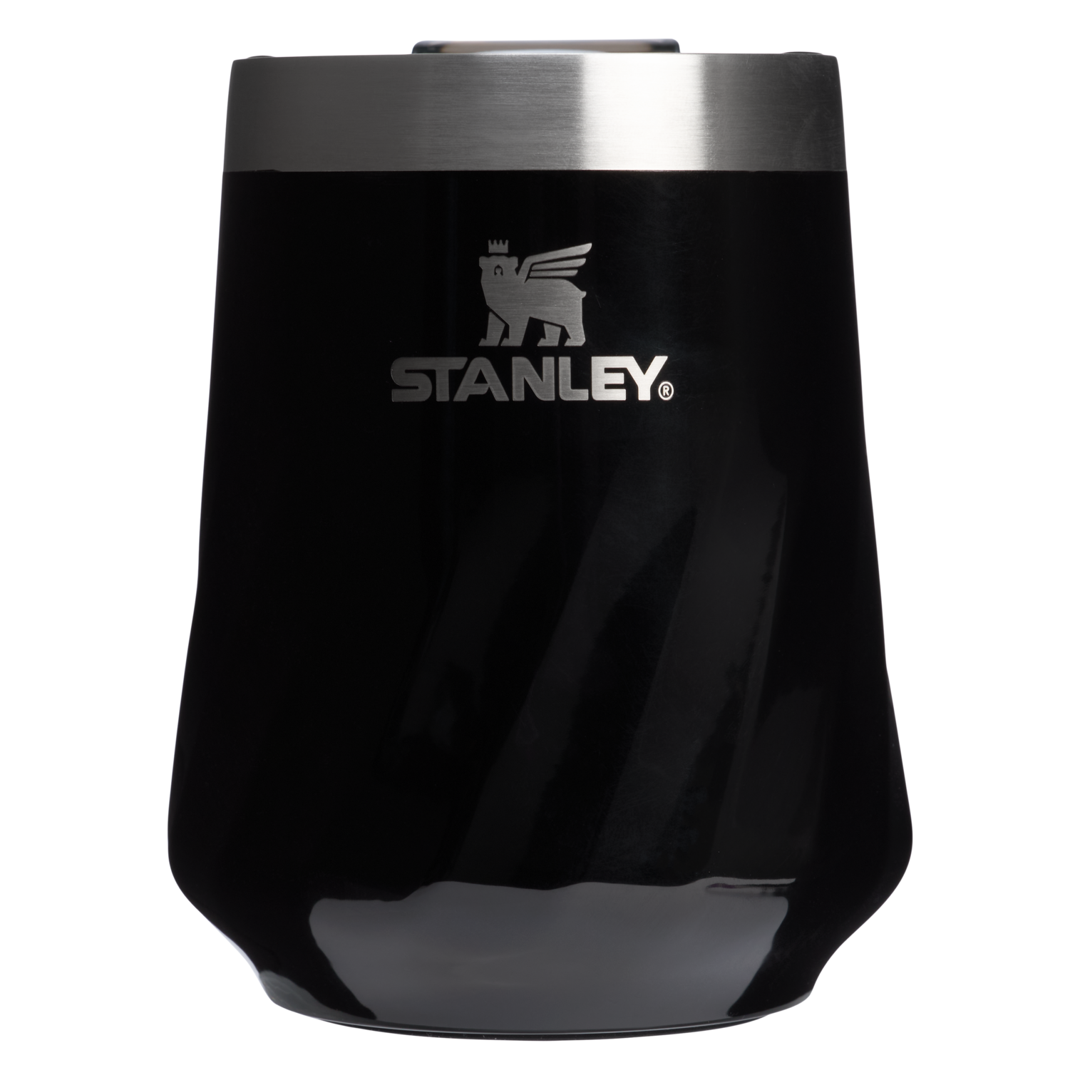 Shatterproof Luxury The Textured Reserve Wine Tumbler D141Z - Shatterproof Flavor-Preserving Cocktail Tumbler with Lid - Black Gloss