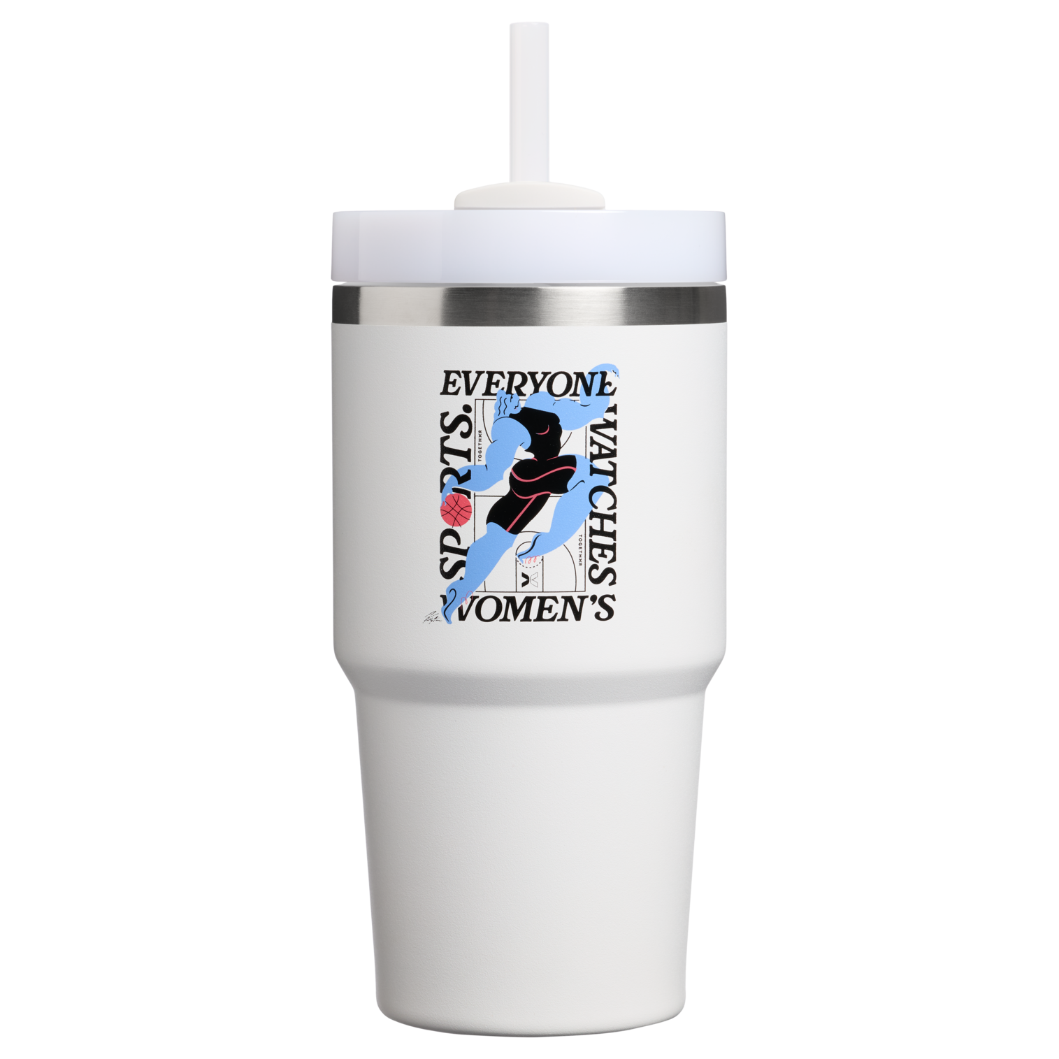 Car-Cup Friendly The Quencher H2.0 Flowstate Tumbler D341T - Double-Wall Vacuum Insulated Travel Tumbler with Straw - Tournament White