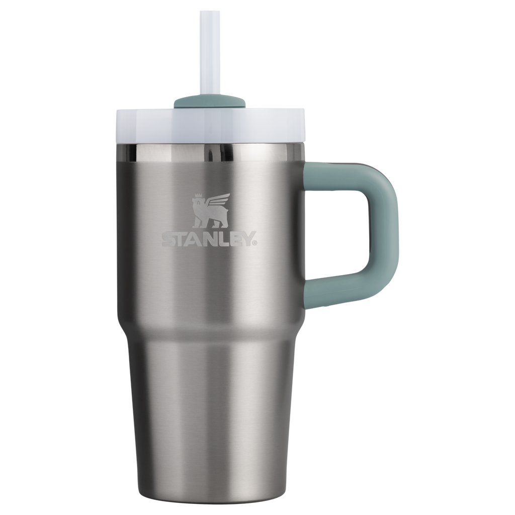 Large Capacity The Quencher H2.O Flowstate Tumbler with Handle | Stanley Create D309N - Double-Wall Vacuum Insulated Travel Tumbler with Straw Detail