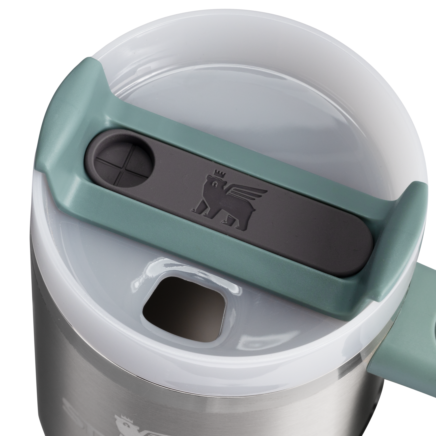 Large Capacity The Quencher H2.O Flowstate Tumbler with Handle | Stanley Create D309N - Double-Wall Vacuum Insulated Travel Tumbler with Straw Detail