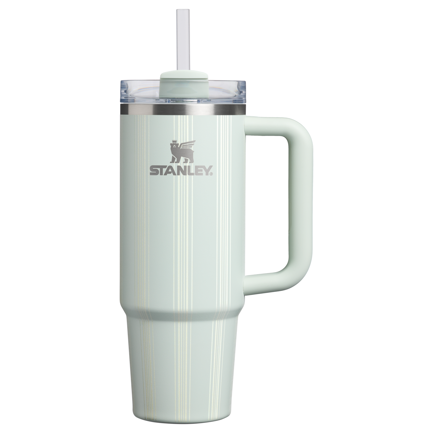 Splash-Resistant FlowState The Quencher H2.0 Flowstate Tumbler D343V - Double-Wall Vacuum Insulated Travel Tumbler with Straw - Mist Picnic Stripe