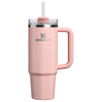 Splash-Resistant FlowState The Quencher H2.0 Flowstate Tumbler D343V - Double-Wall Vacuum Insulated Travel Tumbler with Straw - Peach Rose Picnic Stripe