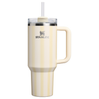 Large Capacity The Quencher H2.0 Flowstate Tumbler D342C - Premium Stainless Steel Straw Cup for All-Day Hydration - Cream Picnic Stripe