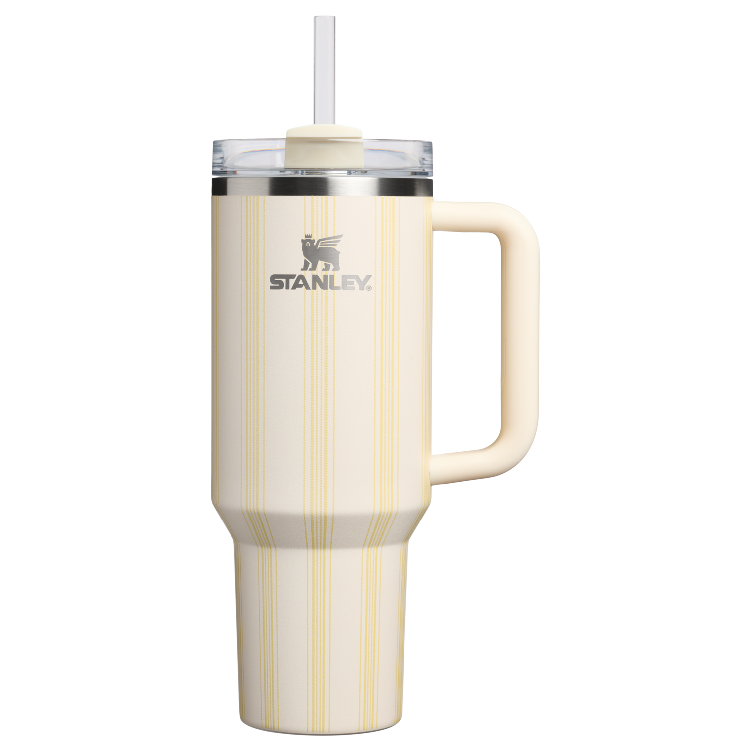 Large Capacity The Quencher H2.0 Flowstate Tumbler D342C - Premium Stainless Steel Straw Cup for All-Day Hydration - Cream Picnic Stripe