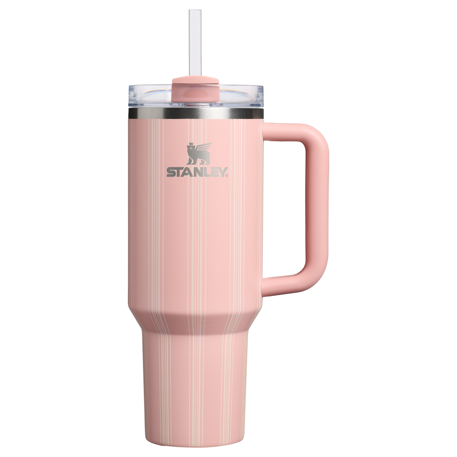 Large Capacity The Quencher H2.0 Flowstate Tumbler D342C - Premium Stainless Steel Straw Cup for All-Day Hydration - Peach Rose Picnic Stripe