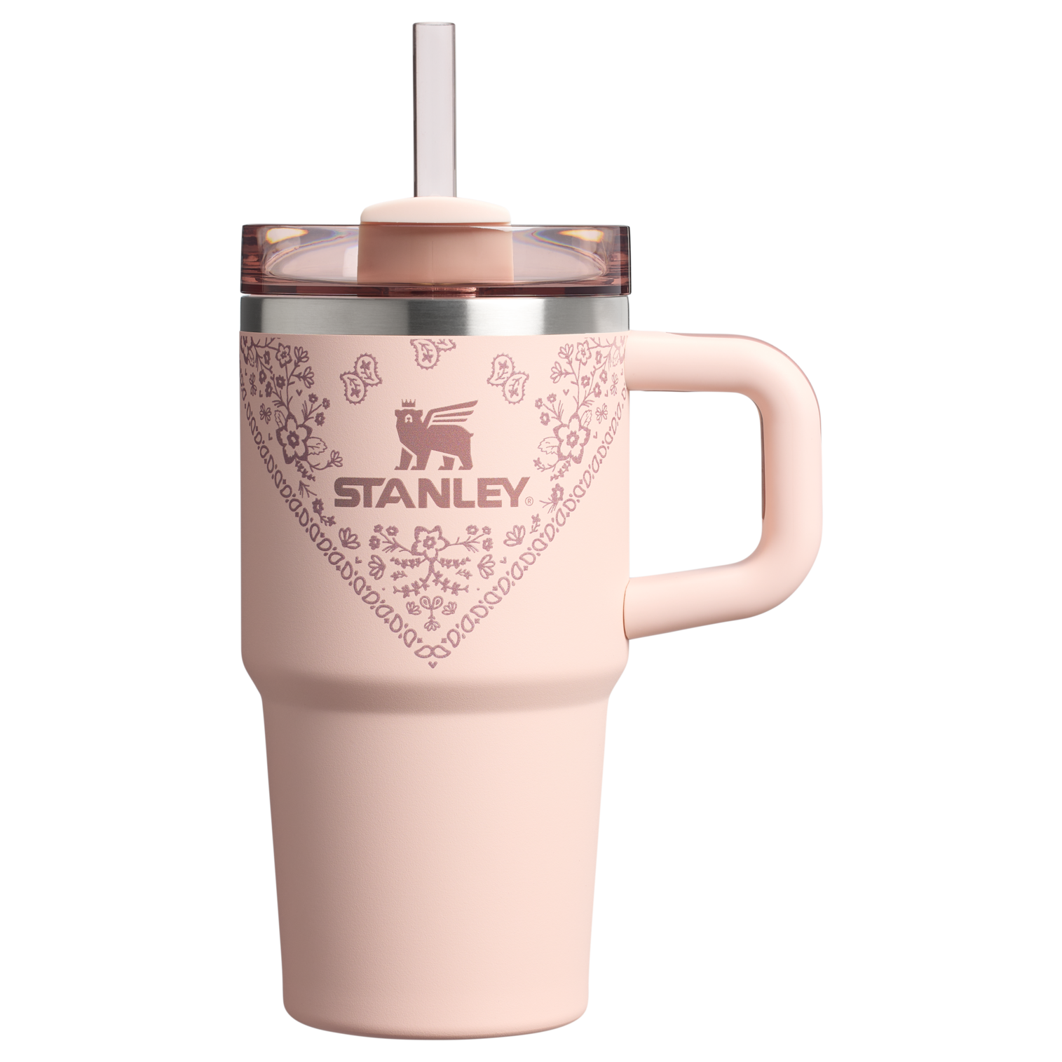 Car-Cup Friendly The Quencher H2.O Flowstate Tumbler D124E - Double-Wall Vacuum Insulated Travel Tumbler with Straw - Conch Floral