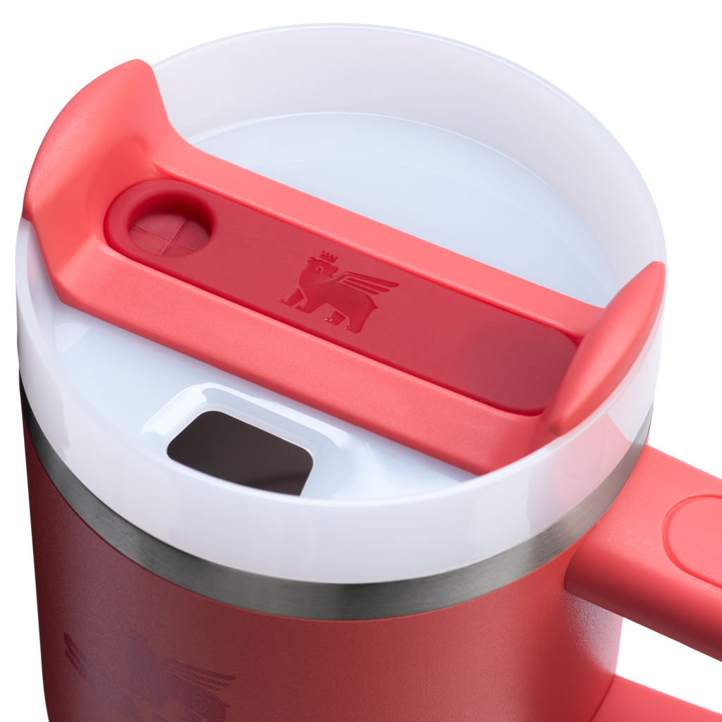 Large Capacity The Quencher H2.O Flowstate Tumbler with Handle | Stanley Create D309N - Double-Wall Vacuum Insulated Travel Tumbler with Straw Detail