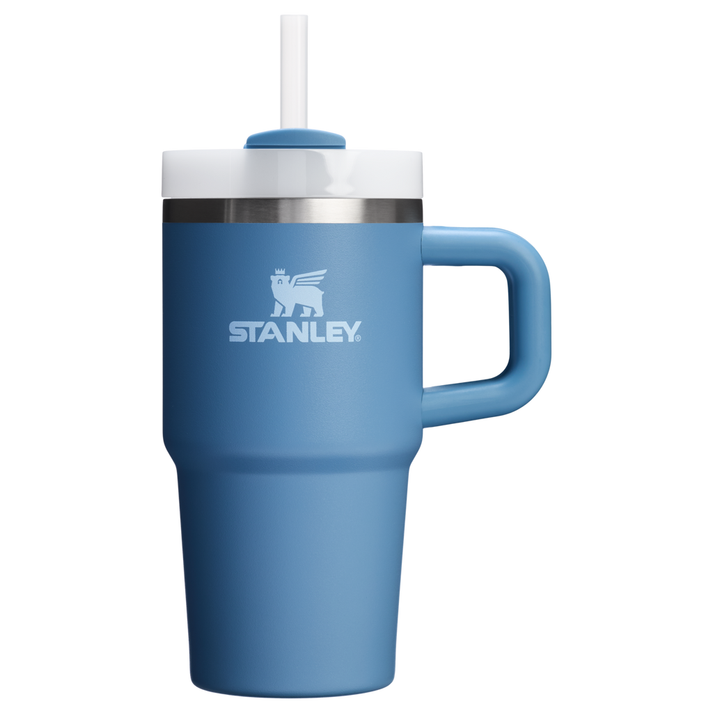 Large Capacity The Quencher H2.O Flowstate Tumbler with Handle | Stanley Create D309N - Double-Wall Vacuum Insulated Travel Tumbler with Straw Detail