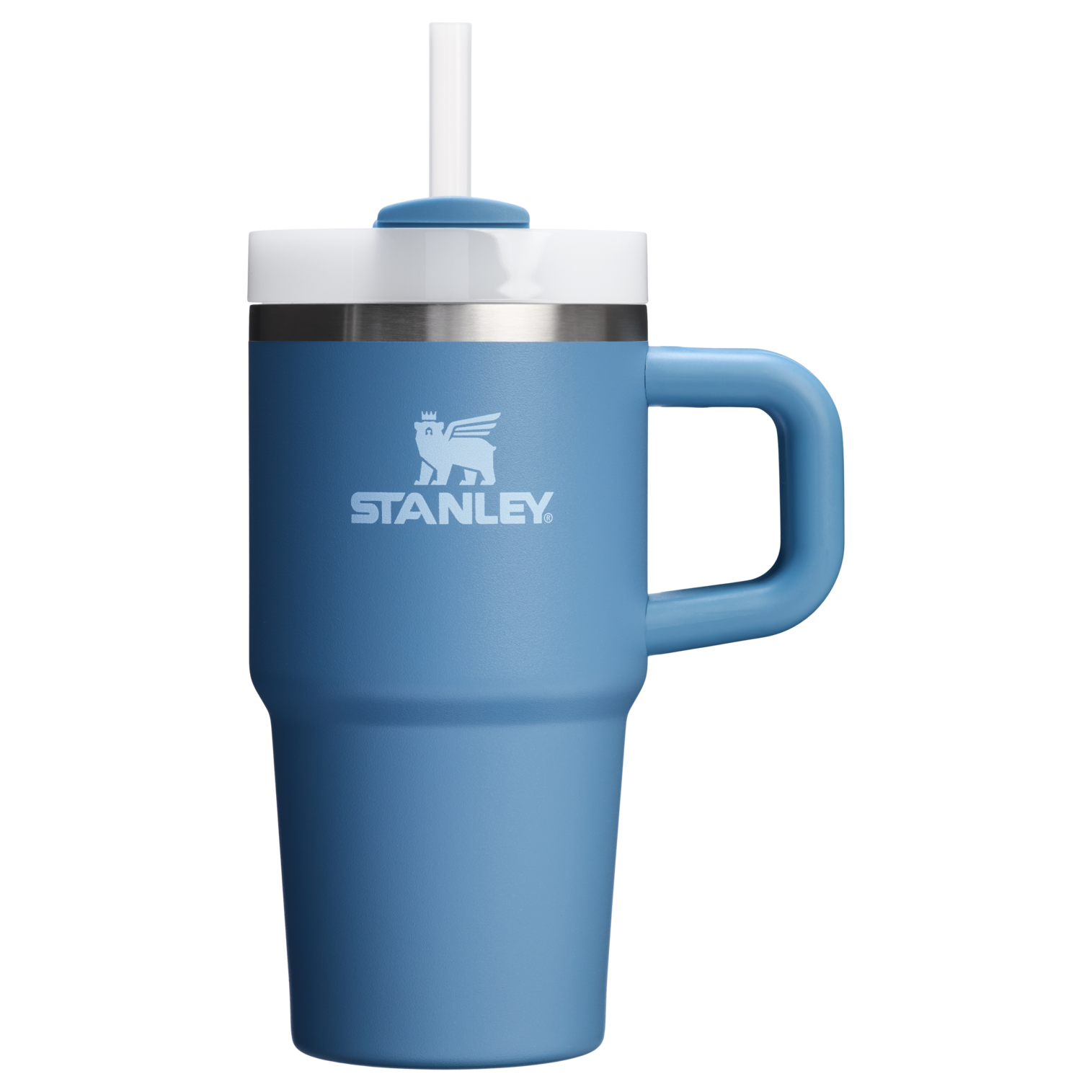 Large Capacity The Quencher H2.O Flowstate Tumbler with Handle | Stanley Create D309N - Double-Wall Vacuum Insulated Travel Tumbler with Straw Detail