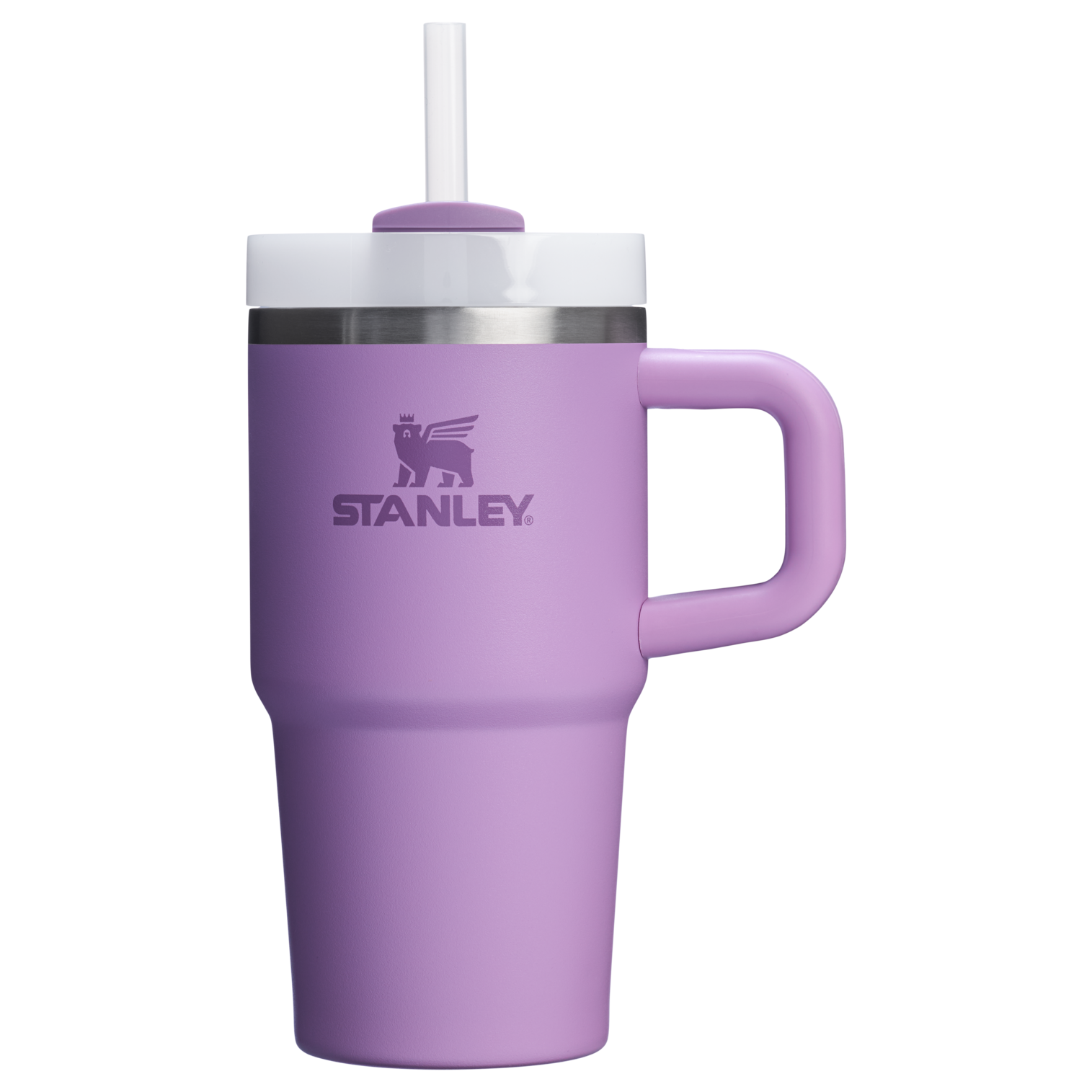 Large Capacity The Quencher H2.O Flowstate Tumbler with Handle | Stanley Create D309N - Double-Wall Vacuum Insulated Travel Tumbler with Straw Detail