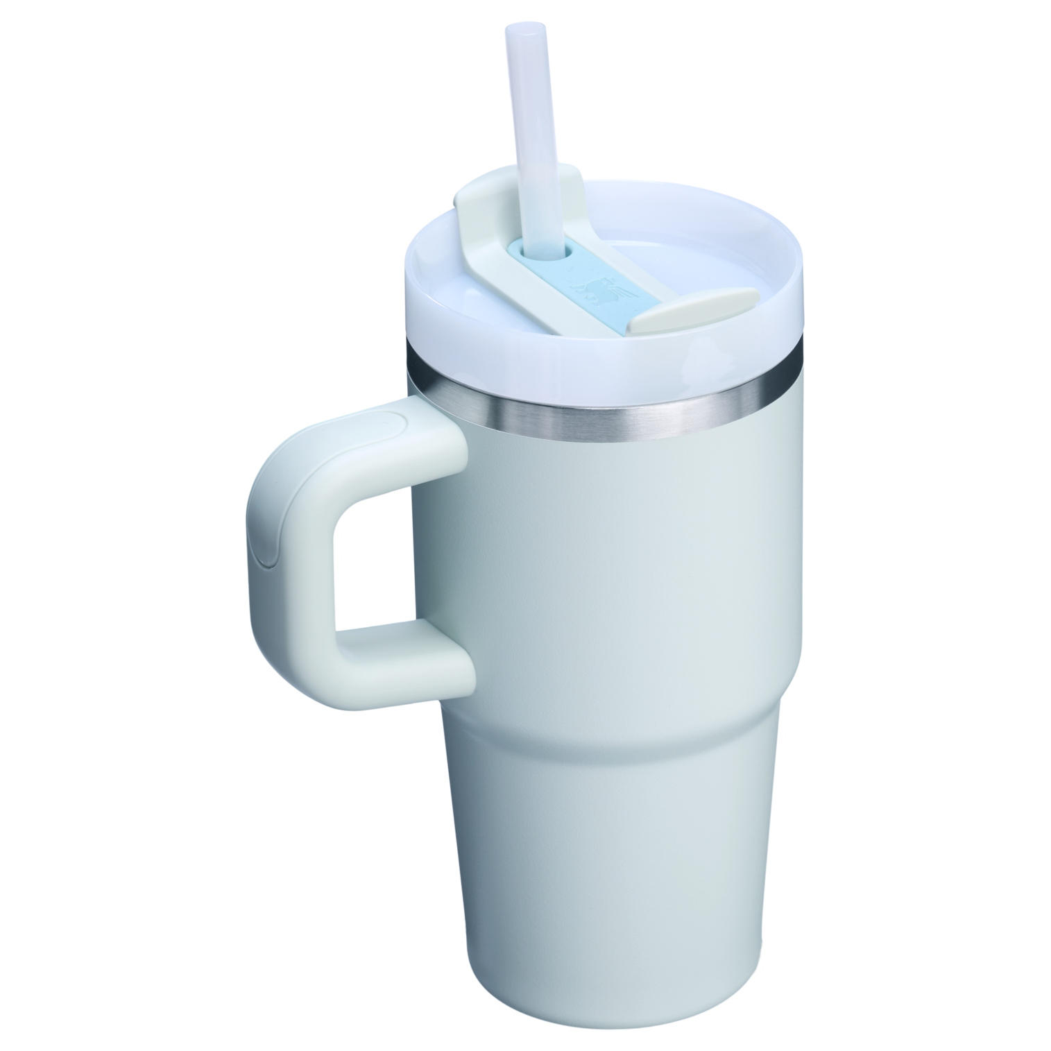 Large Capacity The Quencher H2.O Flowstate Tumbler with Handle | Stanley Create D309N - Double-Wall Vacuum Insulated Travel Tumbler with Straw Detail