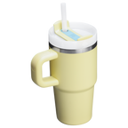 Large Capacity The Quencher H2.O Flowstate Tumbler with Handle | Stanley Create D309N - Double-Wall Vacuum Insulated Travel Tumbler with Straw Detail