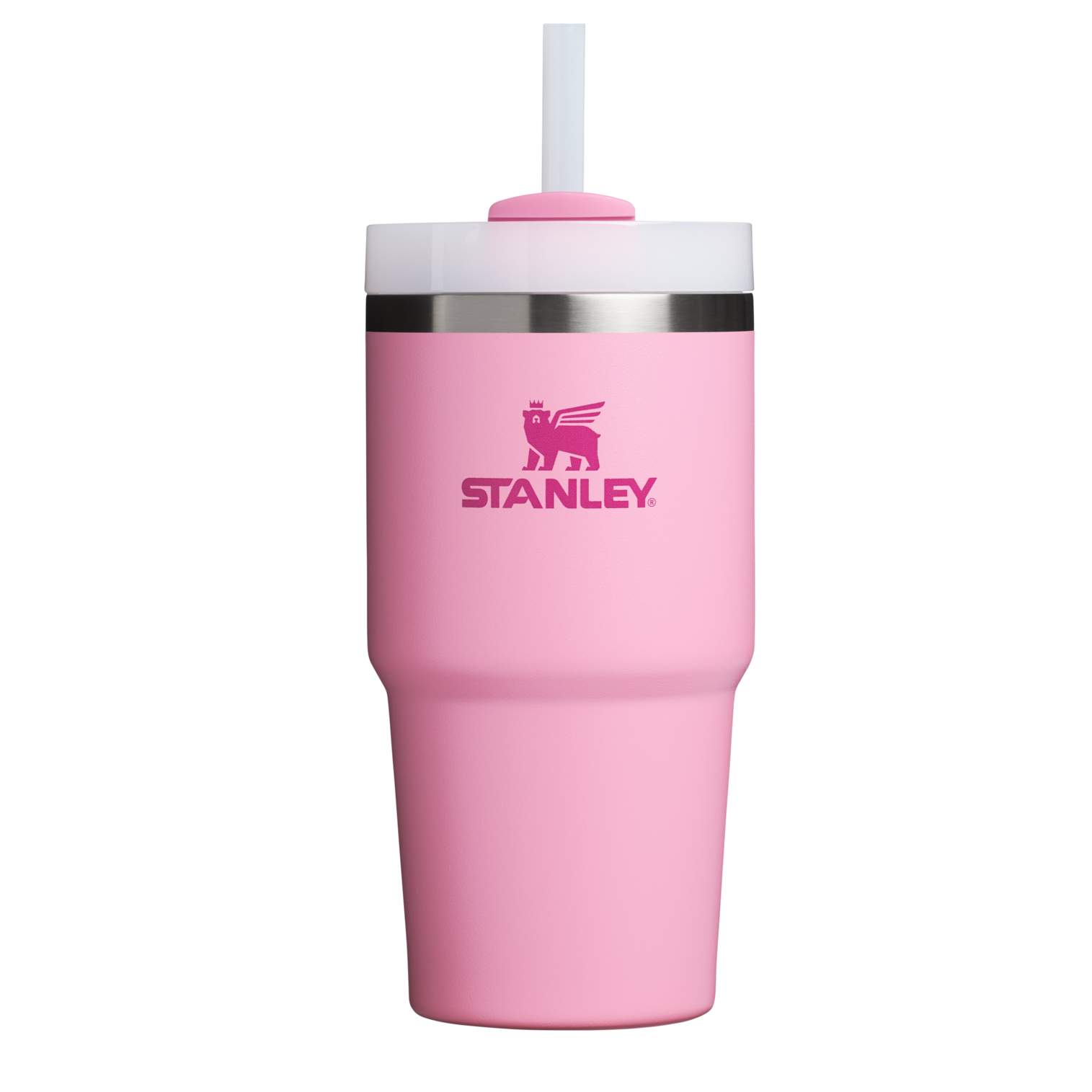 Splash-Resistant FlowState The Quencher H2.0 Flowstate Tumbler | Stanley Create D330L - Double-Wall Vacuum Insulated Travel Tumbler with Straw - Rose Quartz 2.0