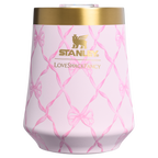 Flavor-Preserving Stanley 1913 x LoveShackFancy Holiday Reserve Wine Tumbler D367F - Elegant Stemless Vacuum Insulated Wine Tumbler Detail