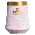 Flavor-Preserving Stanley 1913 x LoveShackFancy Holiday Reserve Wine Tumbler D204X - Shatterproof Flavor-Preserving Cocktail Tumbler with Lid - Coquette Bow Chantilly