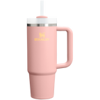 Splash-Resistant FlowState The Quencher H2.0 Flowstate Tumbler | Stanley Create D331C - Premium Stainless Steel Straw Cup for All-Day Hydration - Peach Rose