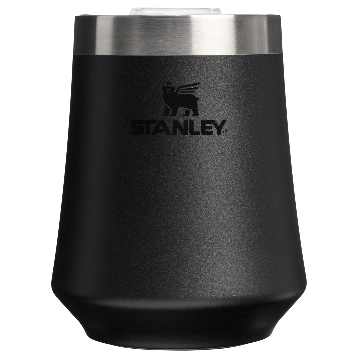 Elegant Stemless The Reserve Wine Tumbler D125V - Premium Insulated Egg-Shaped Wine Glass for Outdoors - Black 2.0