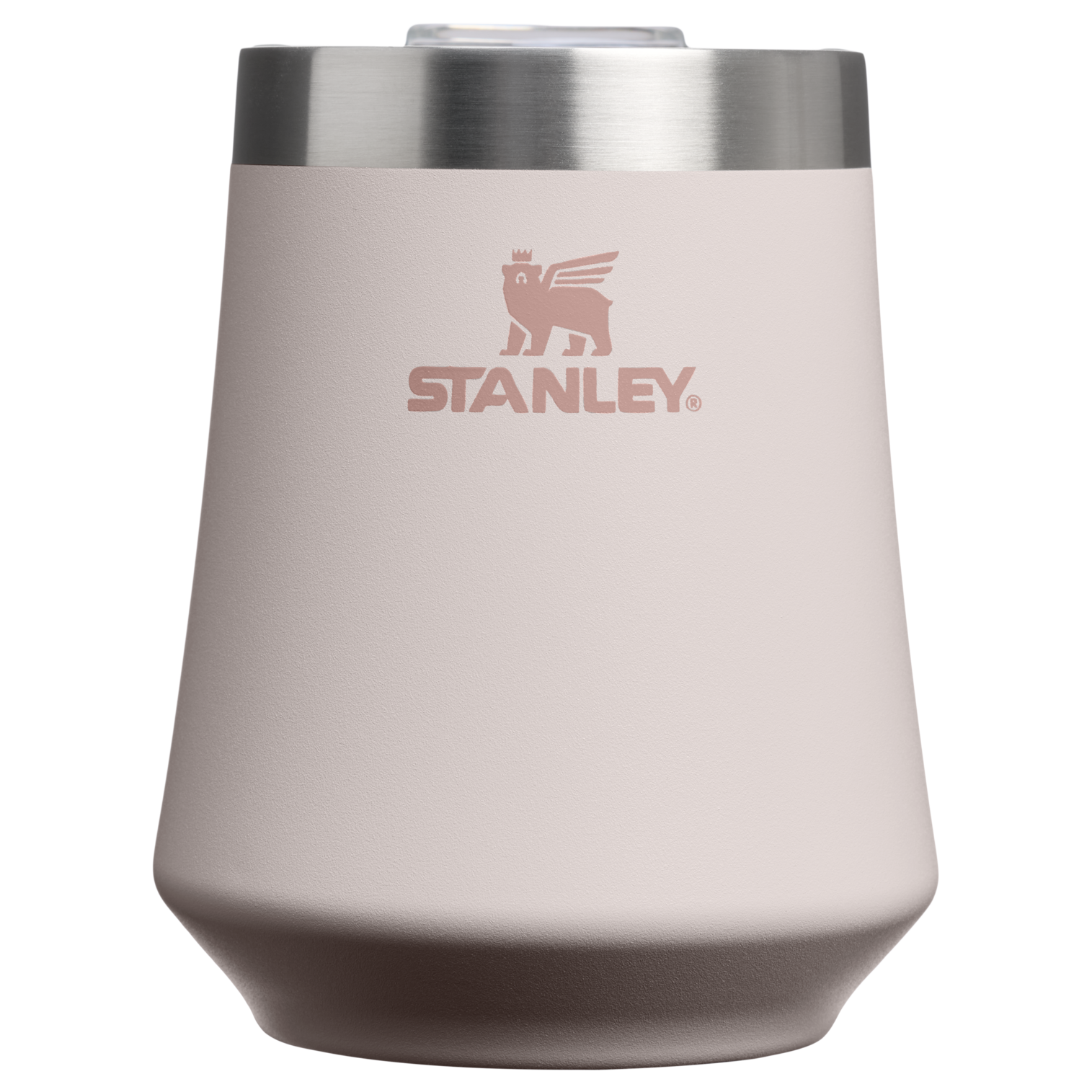Elegant Stemless The Reserve Wine Tumbler D125V - Premium Insulated Egg-Shaped Wine Glass for Outdoors - Rose Quartz