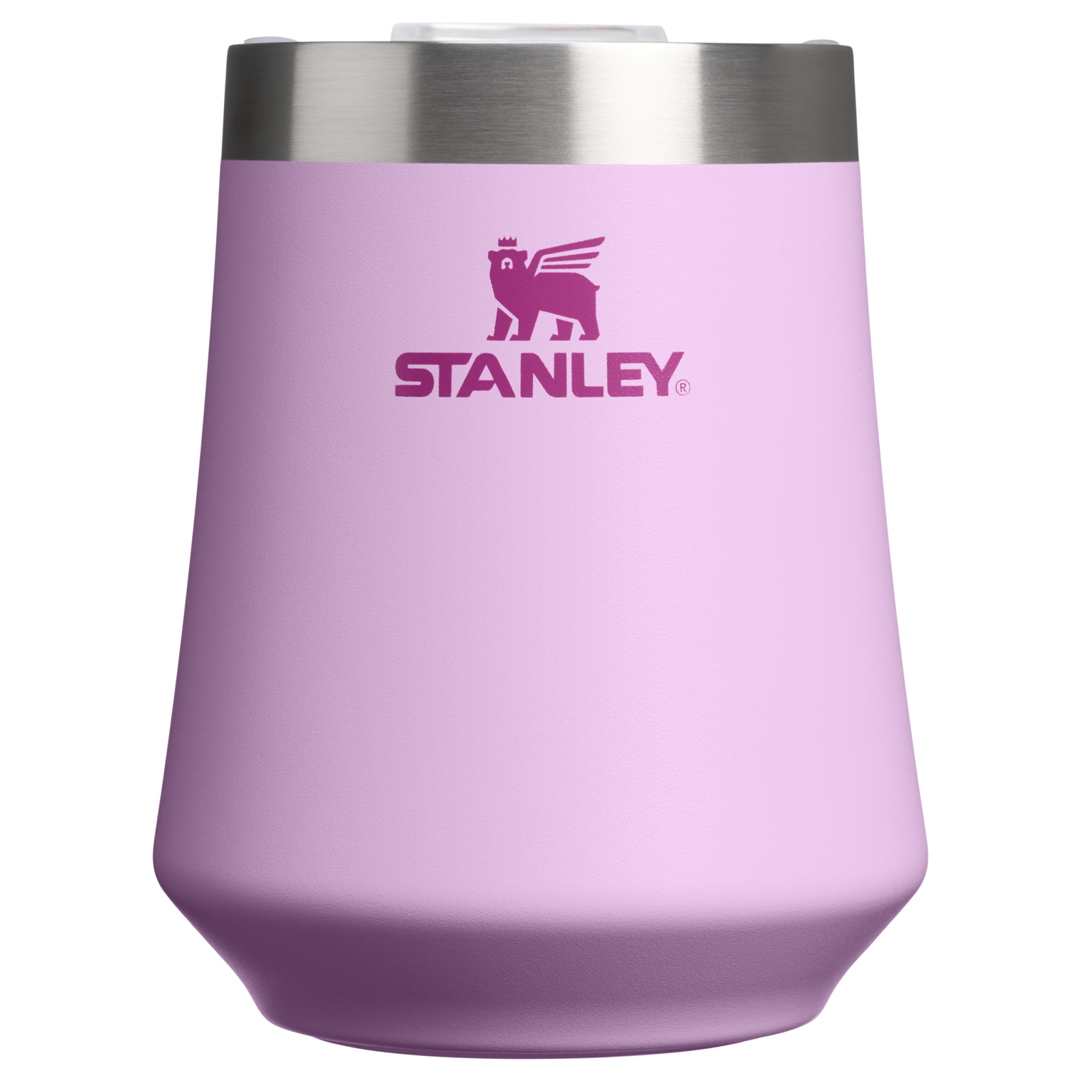 Elegant Stemless The Reserve Wine Tumbler D125V - Premium Insulated Egg-Shaped Wine Glass for Outdoors - Soft Orchid