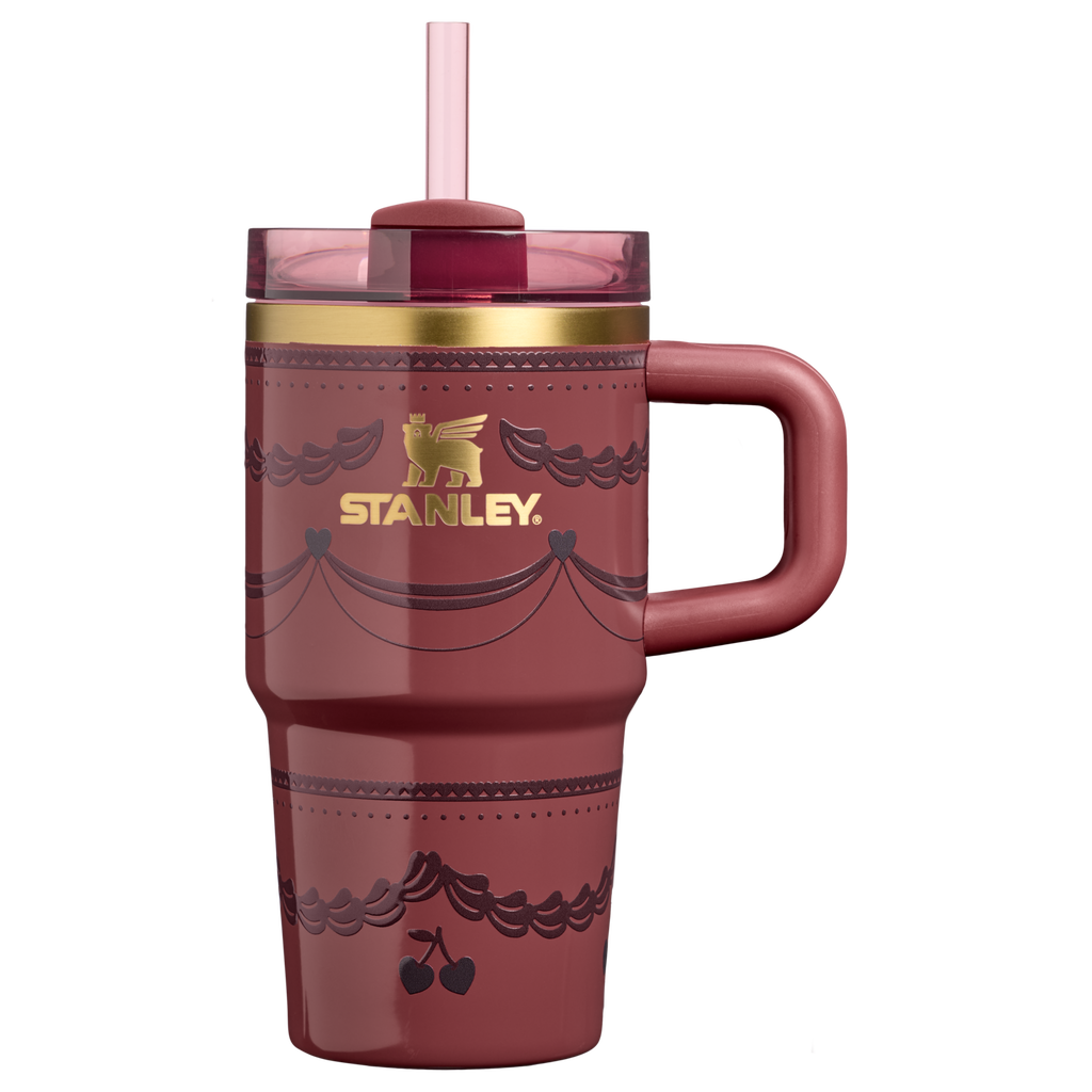 Car-Cup Friendly The Valentine’s Day Quencher H2.0  Flowstate Tumbler D234X - Premium Stainless Steel Straw Cup for All-Day Hydration - Red Velvet Cake