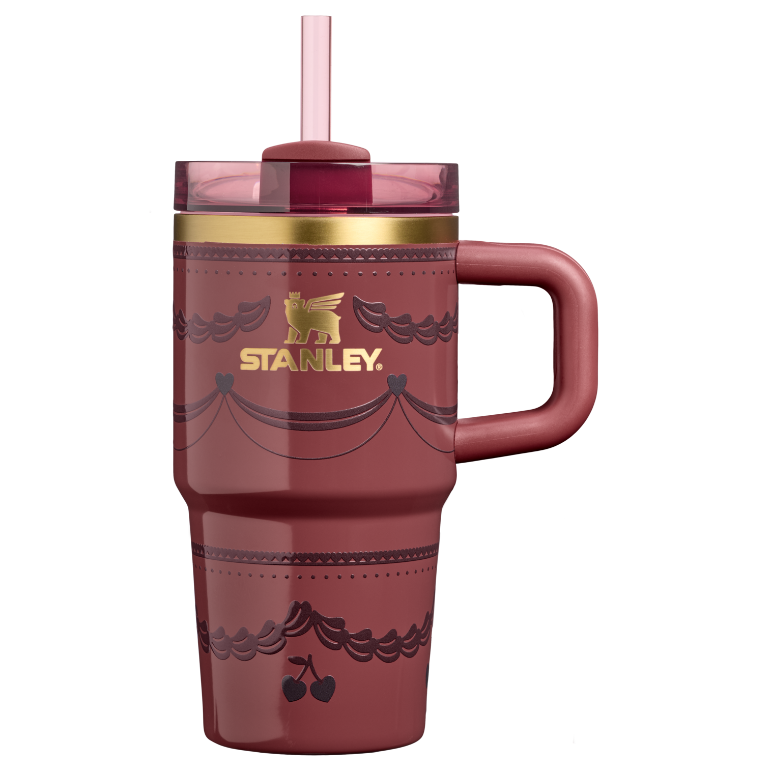 Car-Cup Friendly The Valentine’s Day Quencher H2.0  Flowstate Tumbler D234X - Premium Stainless Steel Straw Cup for All-Day Hydration - Red Velvet Cake