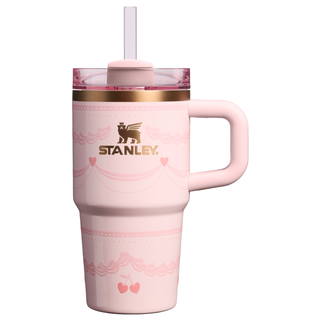 Car-Cup Friendly The Valentine’s Day Quencher H2.0  Flowstate Tumbler D234X - Premium Stainless Steel Straw Cup for All-Day Hydration - Pink Velvet Cake