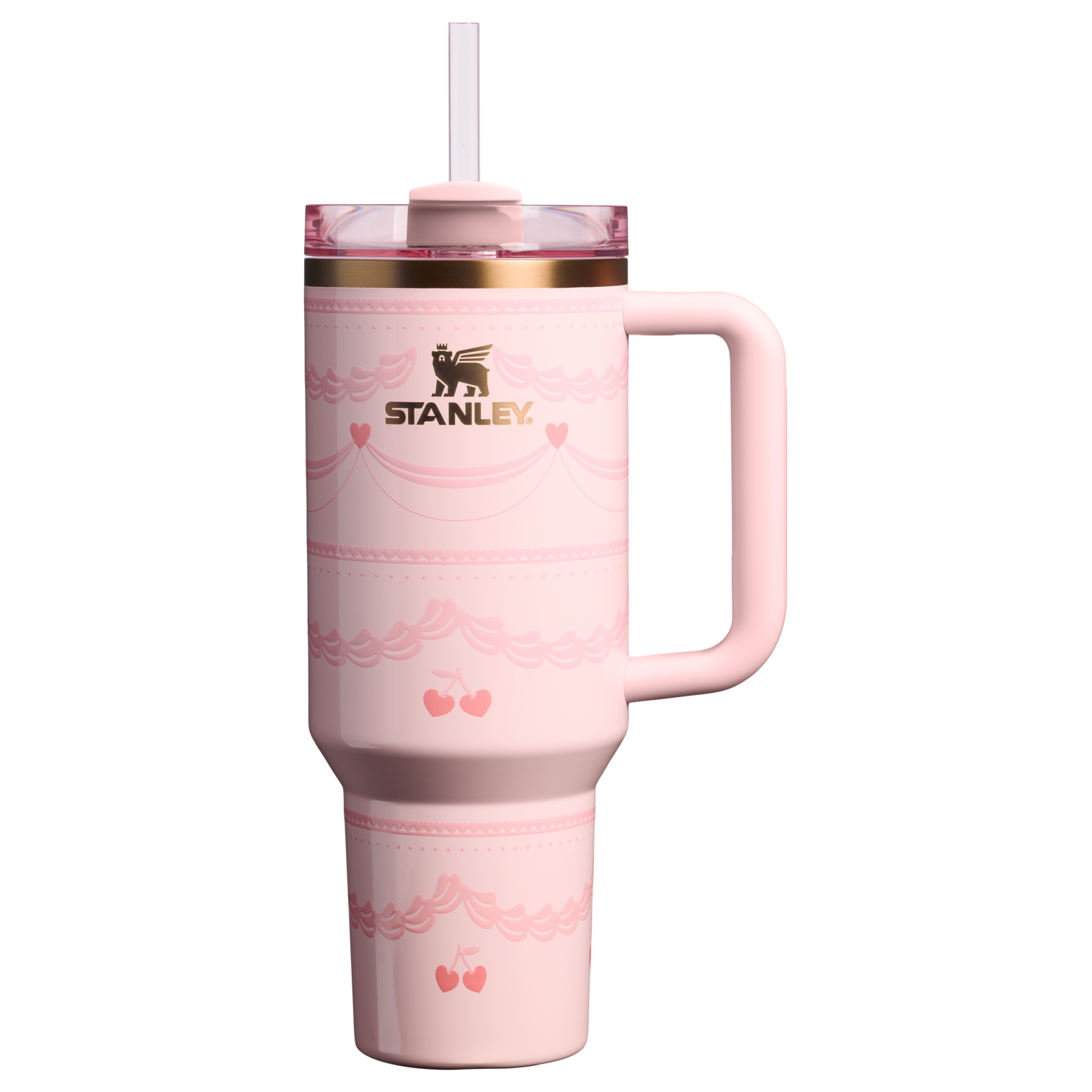 Splash-Resistant FlowState The Valentine’s Day Quencher H2.0 Flowstate Tumbler D231T - 40oz Large Capacity Car-Cup Friendly Quencher - Pink Velvet Cake