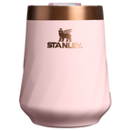 Elegant Stemless The Valentine’s Day Textured Reserve Wine Tumbler D233K - Premium Insulated Egg-Shaped Wine Glass for Outdoors - Pink Velvet Gloss