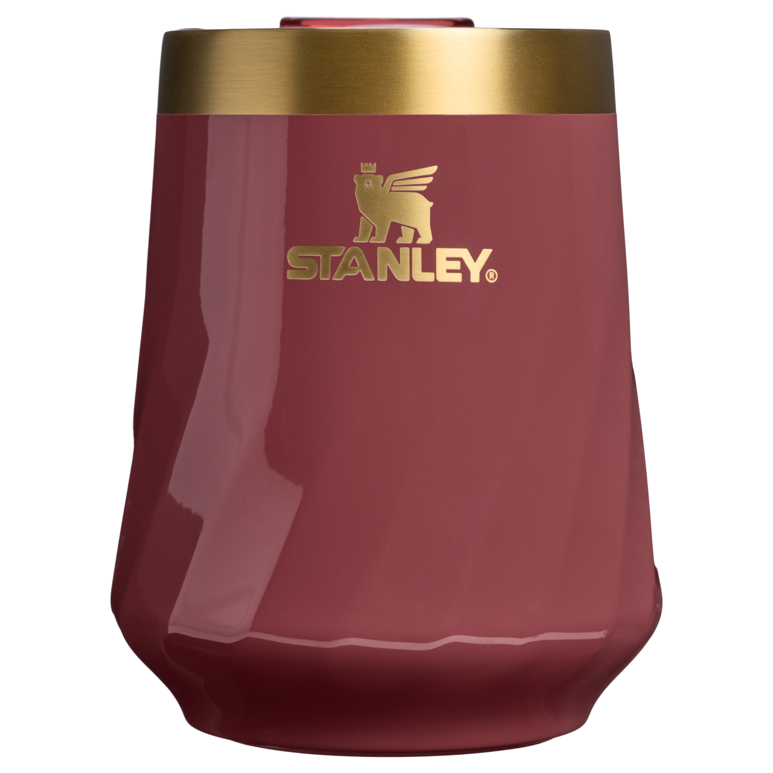 Elegant Stemless The Valentine’s Day Textured Reserve Wine Tumbler D233K - Premium Insulated Egg-Shaped Wine Glass for Outdoors - Red Velvet Gloss