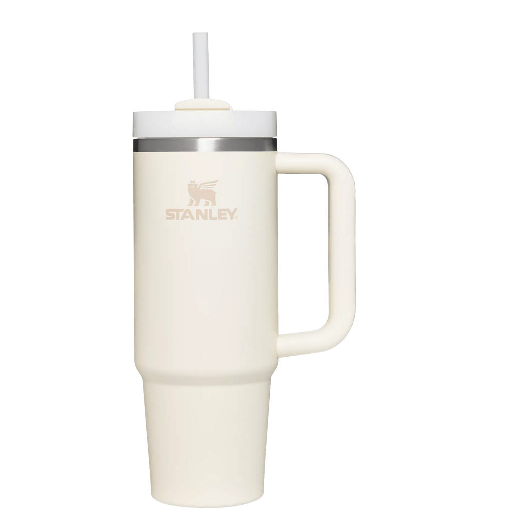 Splash-Resistant FlowState The Quencher H2.0 Flowstate Tumbler | Stanley Create D331C - Premium Stainless Steel Straw Cup for All-Day Hydration - Cream